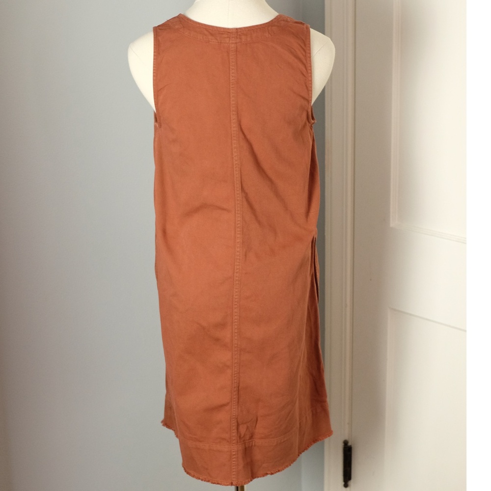 Vintage Gap Rust Denim Button Down Shift Dress - image 4